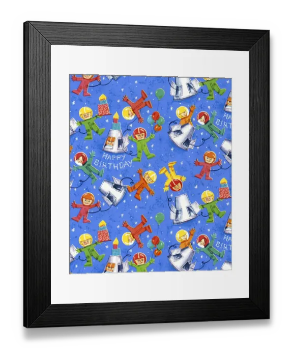 Framed Print : Boy Astronaut Pattern Framed Print : Boy Astronaut Pattern