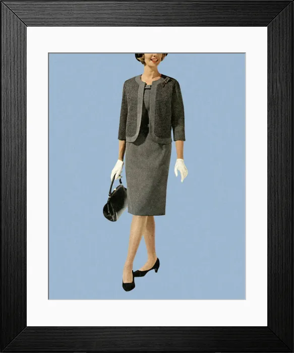 Framed Print : Woman Wearing Grey Suit Framed Print : Woman Wearing Grey Suit