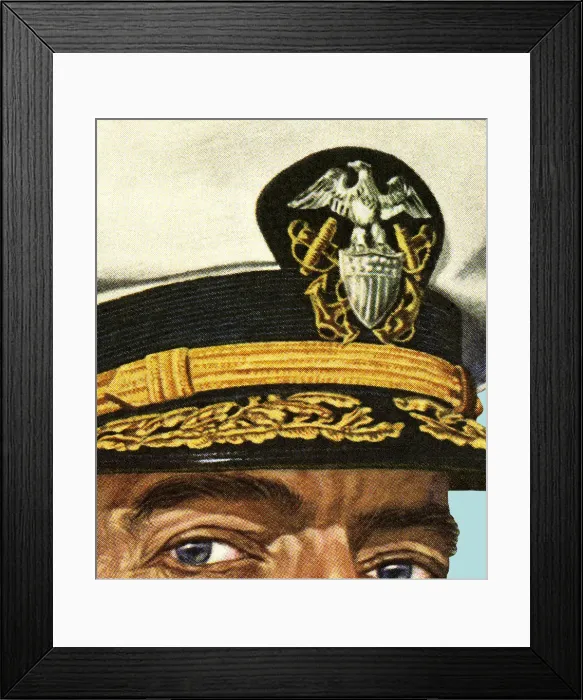 Framed Print : Closeup of an Officers Hat