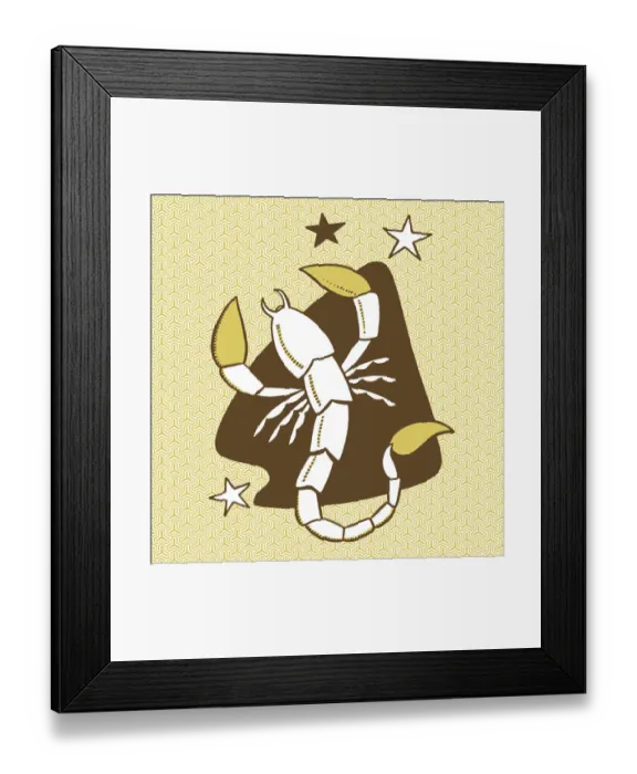 Framed Print : Scorpio Symbols