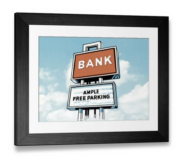 Framed Print : Bank Sign. http: / / csaimages.com / images / istockprofile / csa_vector_dsp.jpg Framed Print : Bank Sign. http: / / csaimages.com / images / istockprofile / csa_vector_dsp.jpg