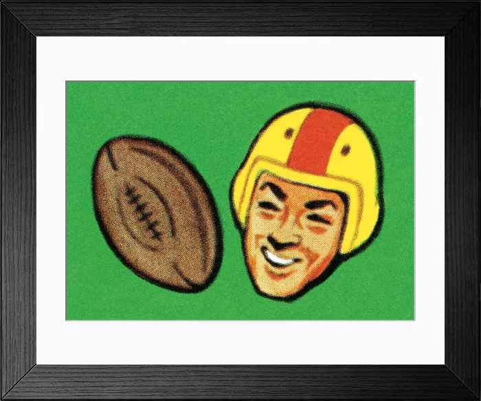 Framed Print : Football player and ball Framed Print : Football player and ball