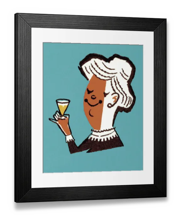 Framed Print : Happy Woman Drinking Framed Print : Happy Woman Drinking