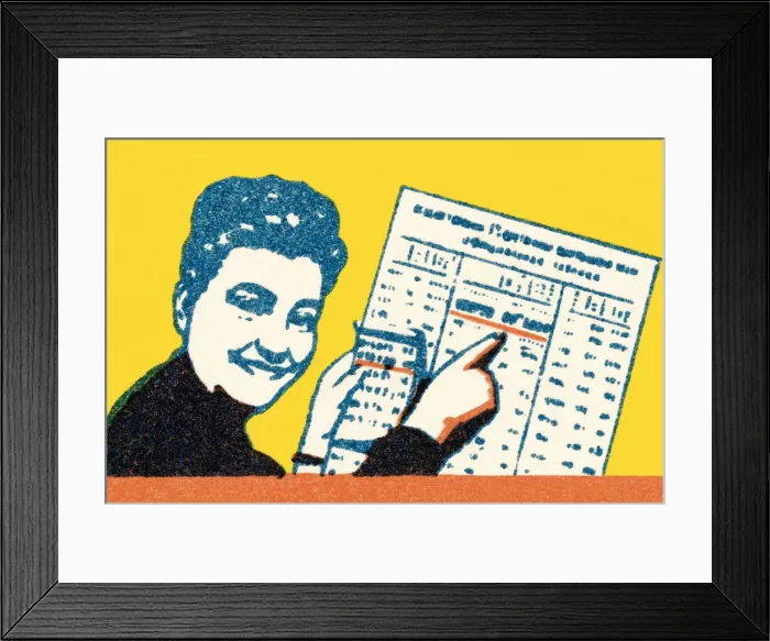 Framed Print : Woman with newspaper Framed Print : Woman with newspaper