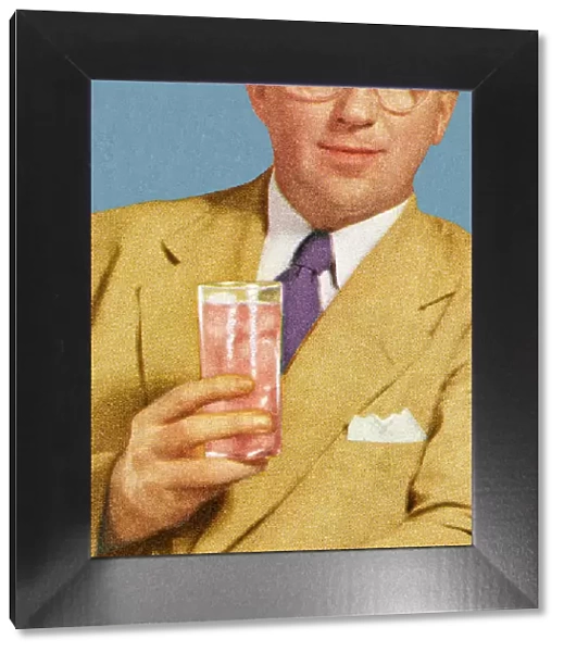 Man Holding Pink Drink