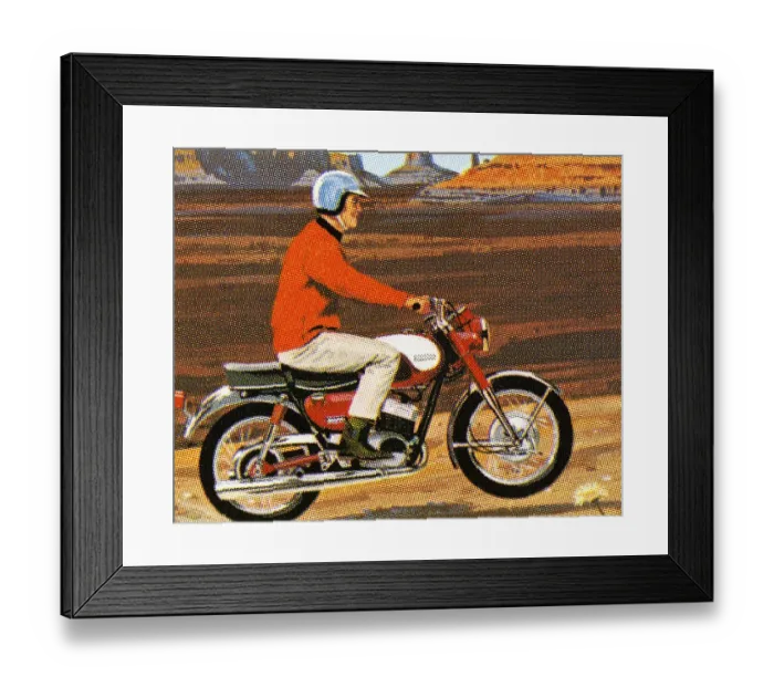 Framed Print : Man Riding a Motorcycle Framed Print : Man Riding a Motorcycle
