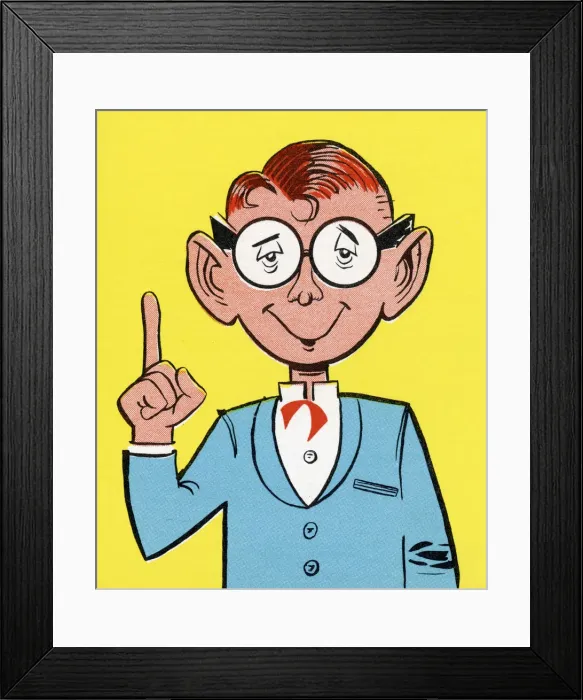 Framed Print : Man Wearing Glasses Gesturing Framed Print : Man Wearing Glasses Gesturing