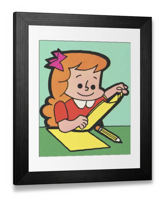 Framed Print : Happy Girl in School Framed Print : Happy Girl in School