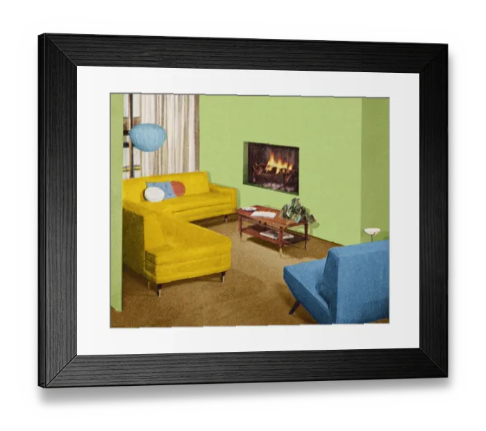 Framed Print : Fireplace in Living Room Framed Print : Fireplace in Living Room