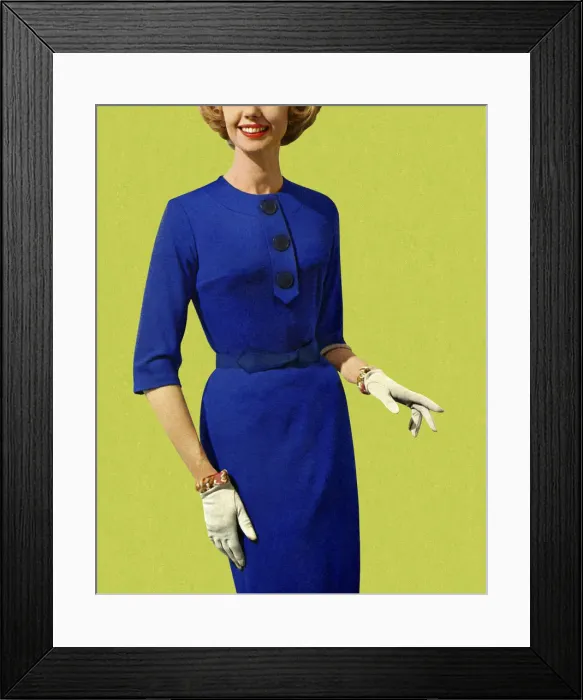 Framed Print : Woman in Blue Dress