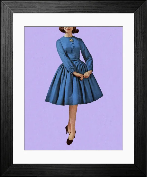 Framed Print : Woman Wearing Blue Dress Framed Print : Woman Wearing Blue Dress