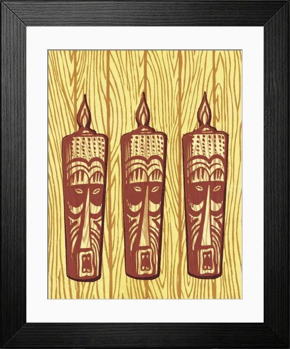 Framed Print : Three Tiki Figures Framed Print : Three Tiki Figures