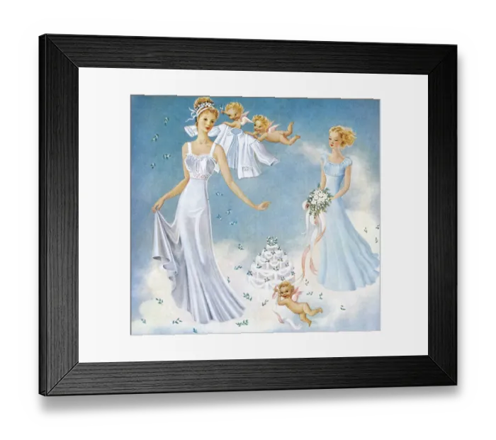 Framed Print : Bride Wearing Peignoir Set Framed Print : Bride Wearing Peignoir Set