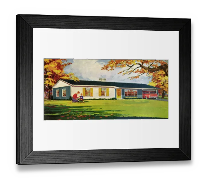 Framed Print : Ranch Style House Framed Print : Ranch Style House