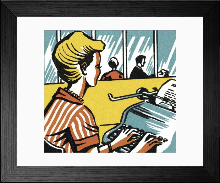 Framed Print : Woman Typing Framed Print : Woman Typing