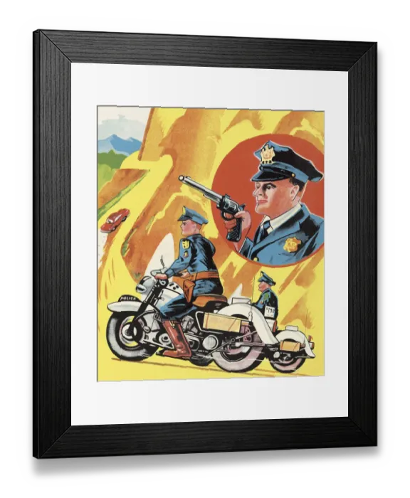 Framed Print : Policemen on Motorcycle Framed Print : Policemen on Motorcycle