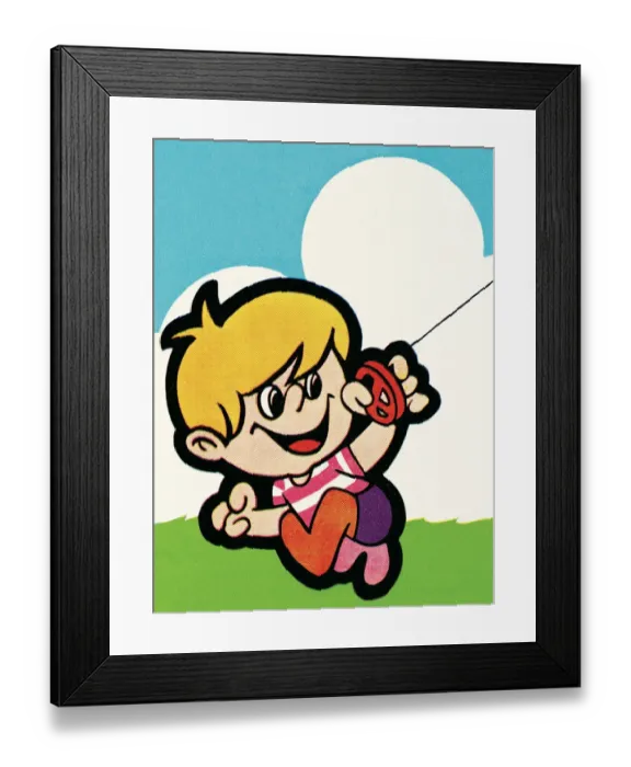 Framed Print : Child Flying a Kite
