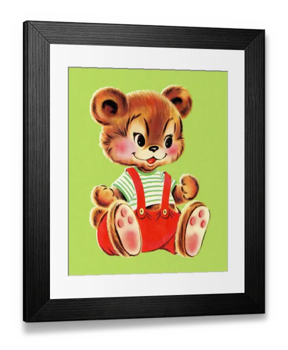 Framed Print : Bear Wearing Overalls Framed Print : Bear Wearing Overalls