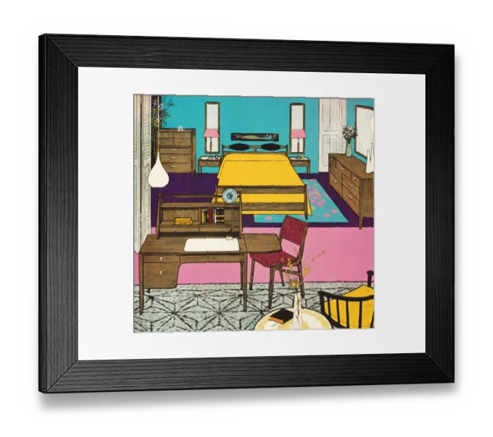 Framed Print : Bedroom Scene Framed Print : Bedroom Scene