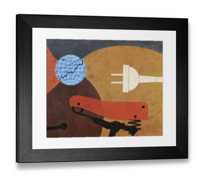 Framed Print : Globe and Plug In Framed Print : Globe and Plug In