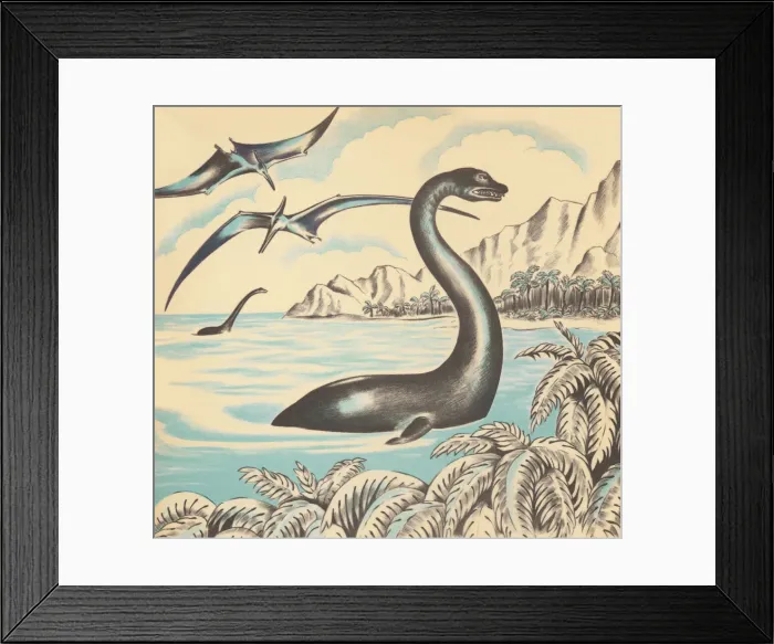 Framed Print : Brontosaurus and Pterodactyl Framed Print : Brontosaurus and Pterodactyl