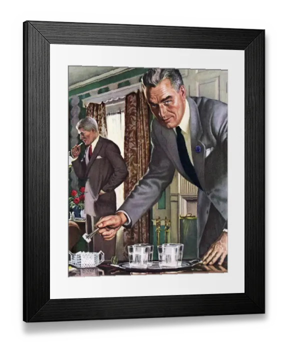 Framed Print : Man Making Drinks Framed Print : Man Making Drinks