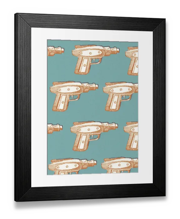 Framed Print : Toy Gun Pattern Framed Print : Toy Gun Pattern