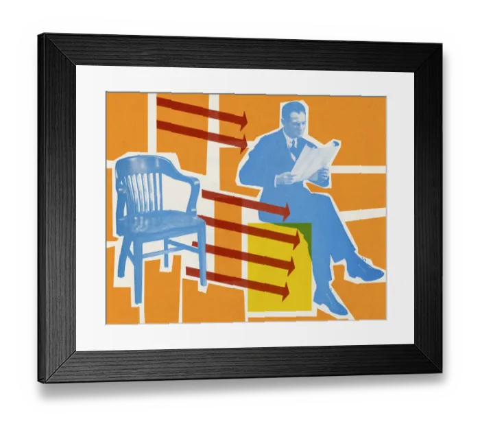 Framed Print : Man and Chair