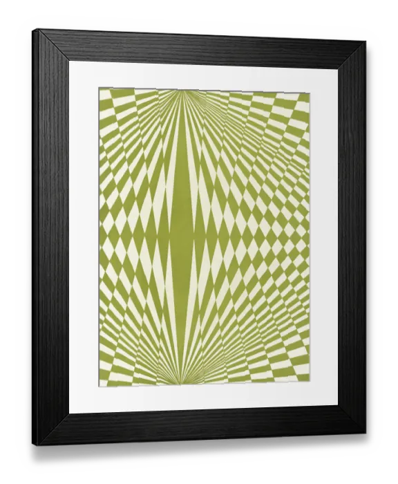 Framed Print : Green OP Art Pattern Framed Print : Green OP Art Pattern