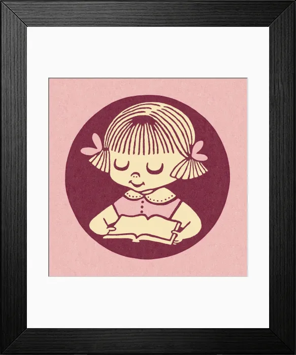 Framed Print : Little Girl Reading Framed Print : Little Girl Reading