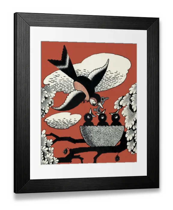 Framed Print : Bird and Chicks Framed Print : Bird and Chicks