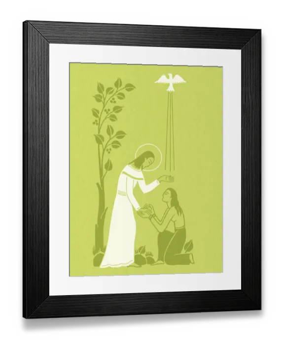 Framed Print : Jesus Helping Woman Framed Print : Jesus Helping Woman