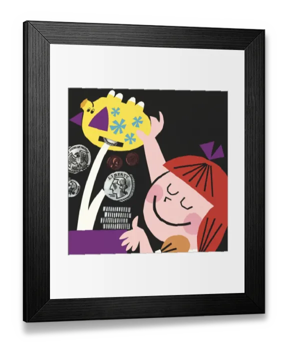 Framed Print : Taking Coins Out of a Piggy Bank Framed Print : Taking Coins Out of a Piggy Bank
