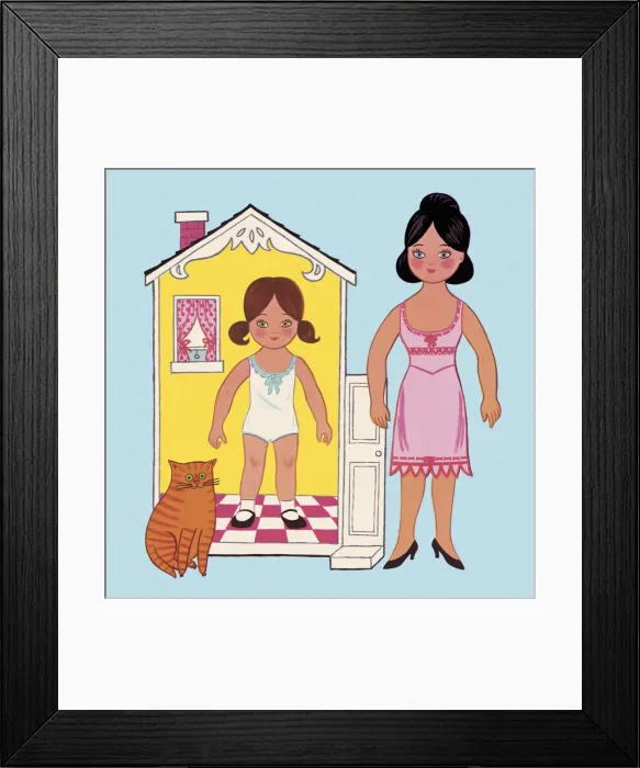 Framed Print : Mother and Daughter in a Playhouse Framed Print : Mother and Daughter in a Playhouse