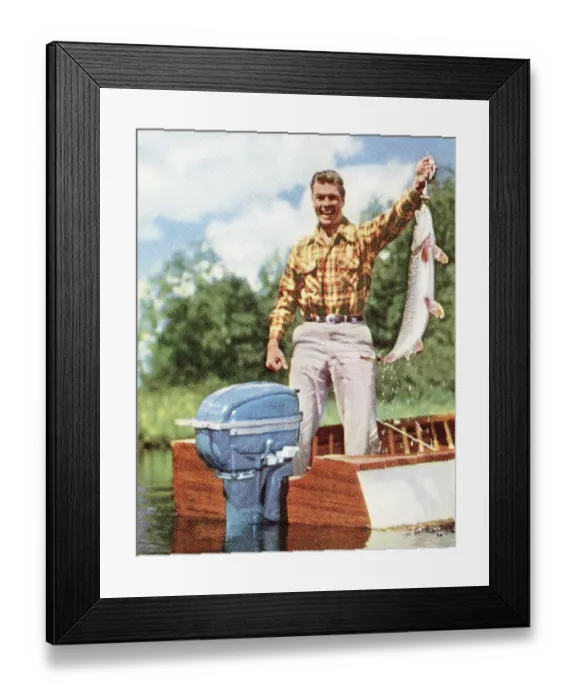 Framed Print : Fisherman with Large Fish Framed Print : Fisherman with Large Fish