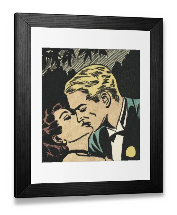 Framed Print : Couple Kissing Framed Print : Couple Kissing