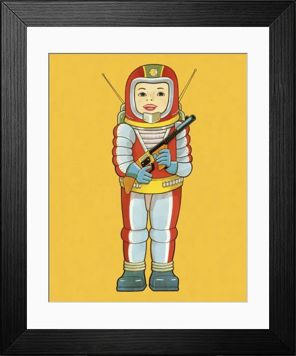 Framed Print : Boy Wearing Spaceman Suit