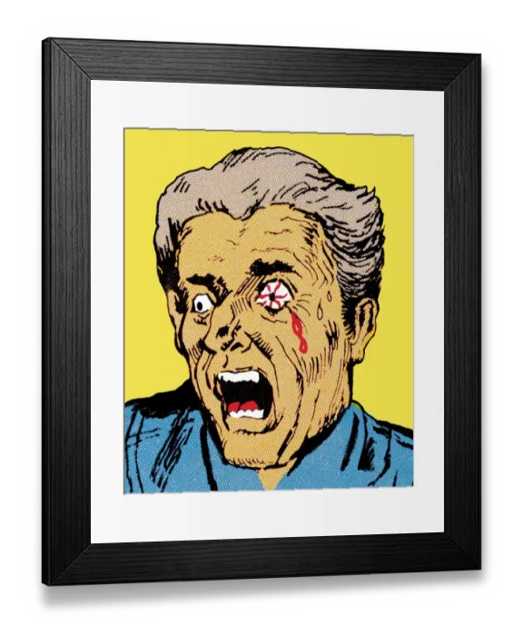 Framed Print : Man with bleeding eye Framed Print : Man with bleeding eye