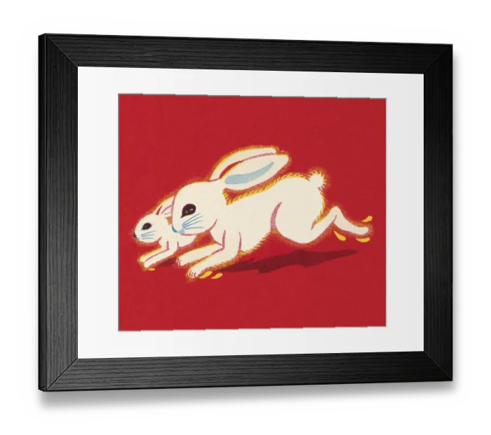 Framed Print : Rabbit and Bunny Running Framed Print : Rabbit and Bunny Running