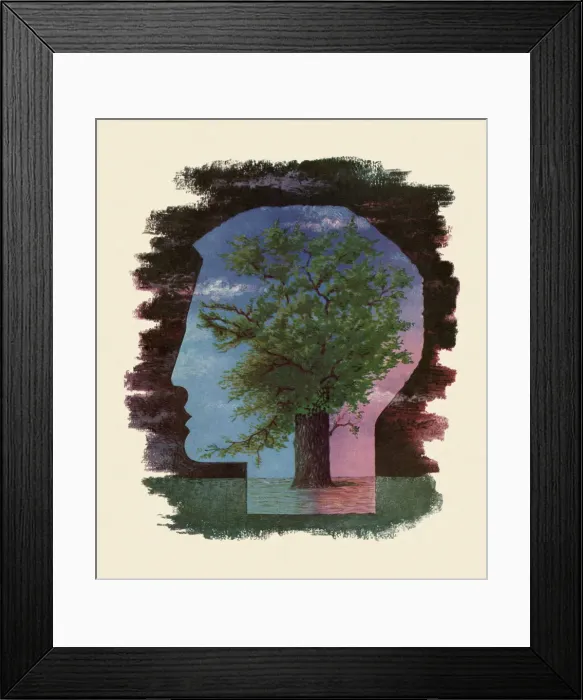 Framed Print : Large Tree in the Silhouette of a Mans Head Framed Print : Large Tree in the Silhouette of a Mans Head