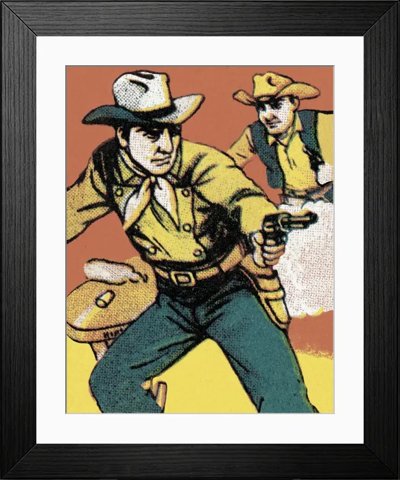 Framed Print : Two Cowboys with Guns Framed Print : Two Cowboys with Guns