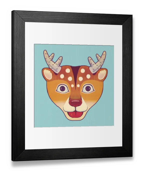 Framed Print : Smiling Deer Framed Print : Smiling Deer