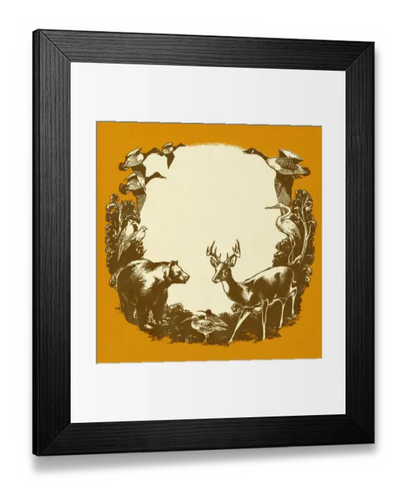 Framed Print : Wild Animal Border Framed Print : Wild Animal Border