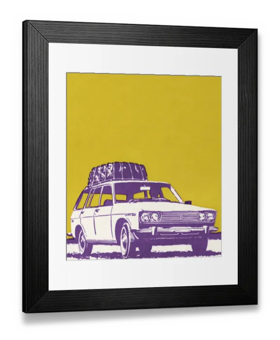Framed Print : Car With Package on Roof Framed Print : Car With Package on Roof