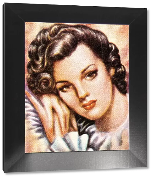 Brunette woman with curls