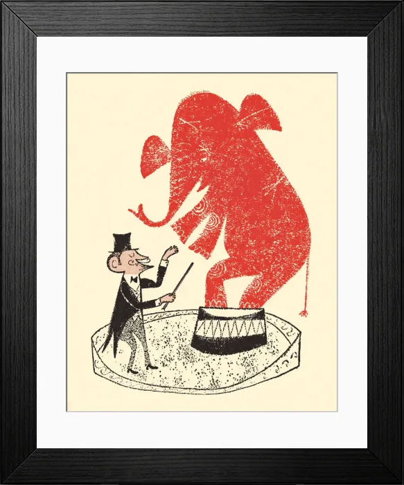 Framed Print : Ringmaster and Circus Elephant Framed Print : Ringmaster and Circus Elephant