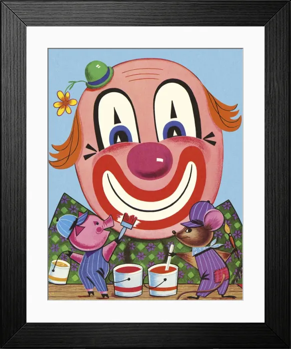 Framed Print : Large Clown Face Framed Print : Large Clown Face