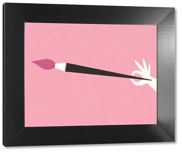 Paintbrush on a Pink Background