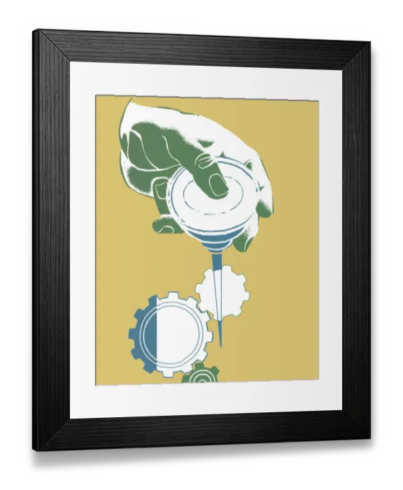 Framed Print : Hand Oiling Gears Framed Print : Hand Oiling Gears