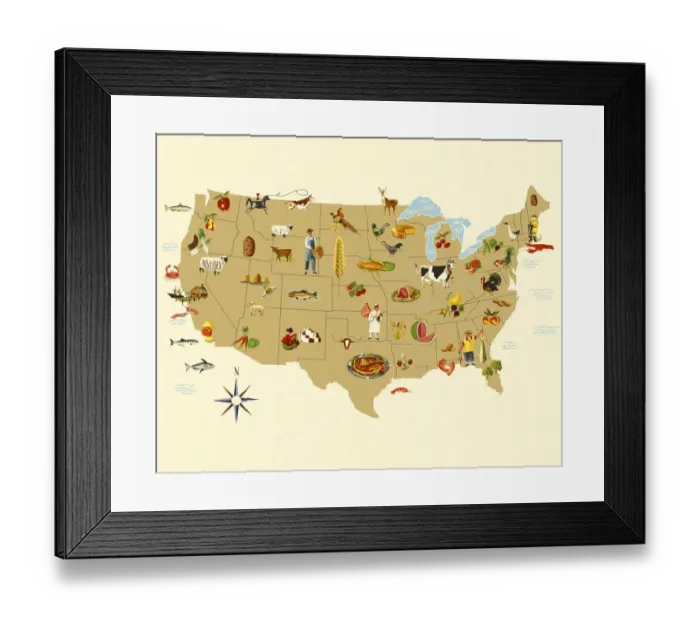 Framed Print : Food Sources Across the USA Framed Print : Food Sources Across the USA